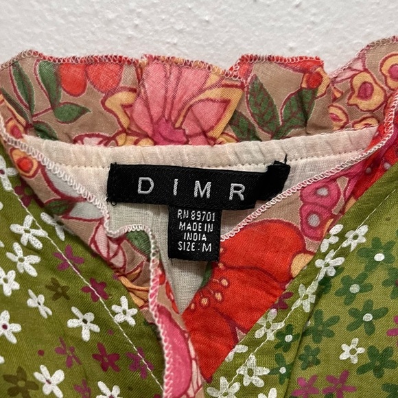 DIMRI Floral Cotton Tiered Boho Patchwork Maxi Dress Size Medium - Picture 3 of 10